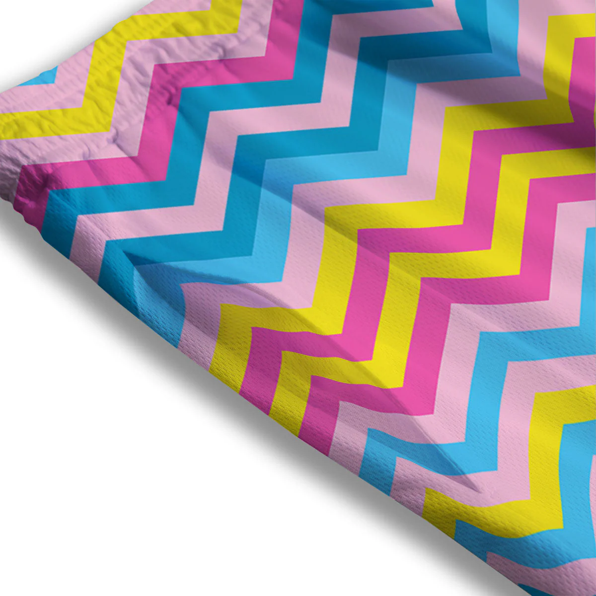 Chevron Rainbow Print Pattern Mesh Shorts - Image 3