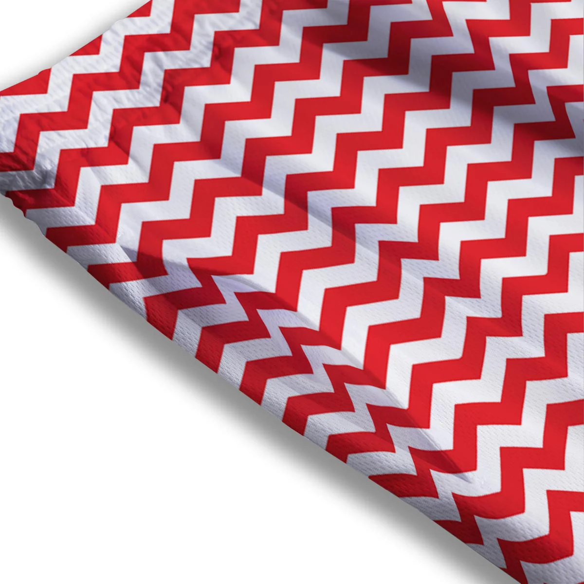Chevron White And Red Print Pattern Mesh Shorts - Image 3