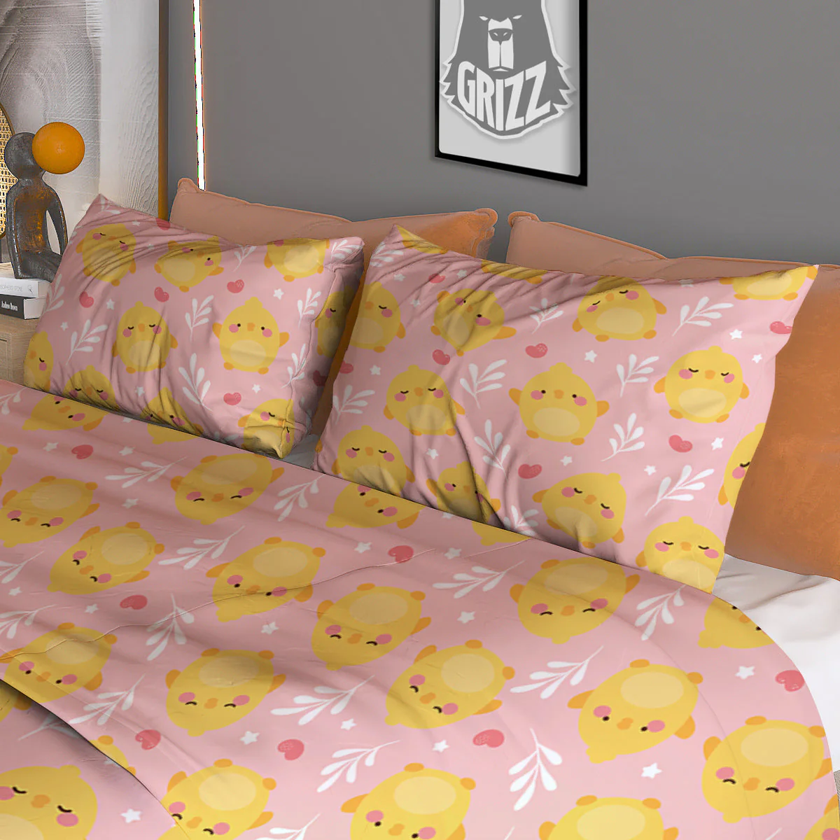 Chicken Cute Print Pattern Duvet Cover Bedding Set - Image 3