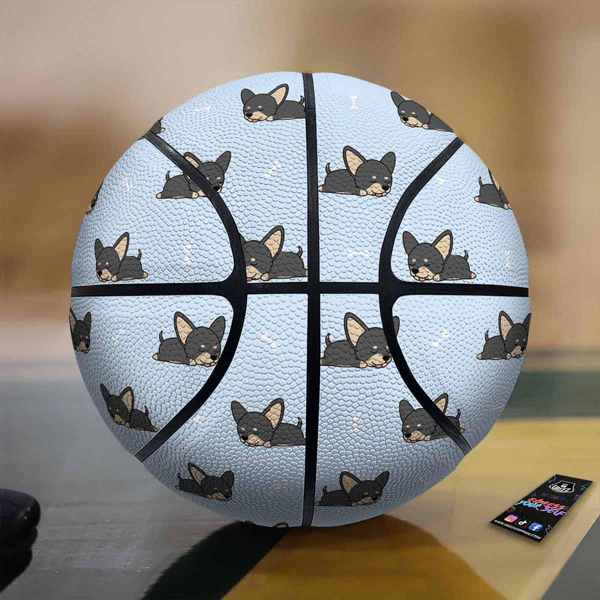 Chihuahua Sleeping Print Pattern Basketball