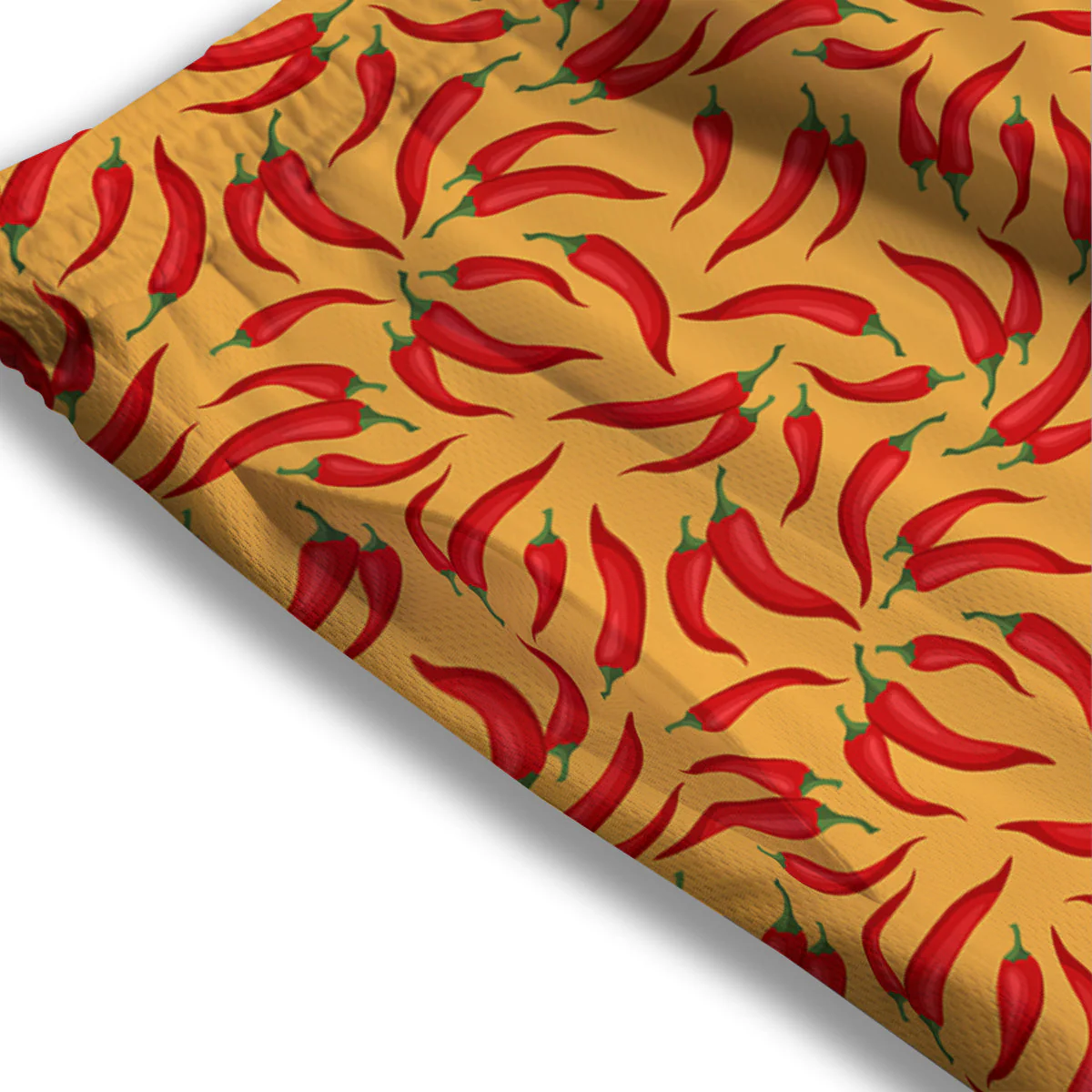 Chili Pepper And Orange Print Pattern Mesh Shorts - Image 3