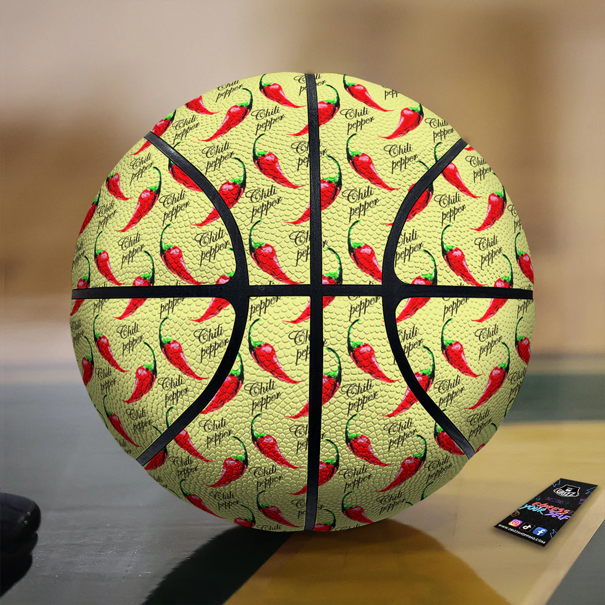 Chili Pepper Vintage Print Pattern Basketball