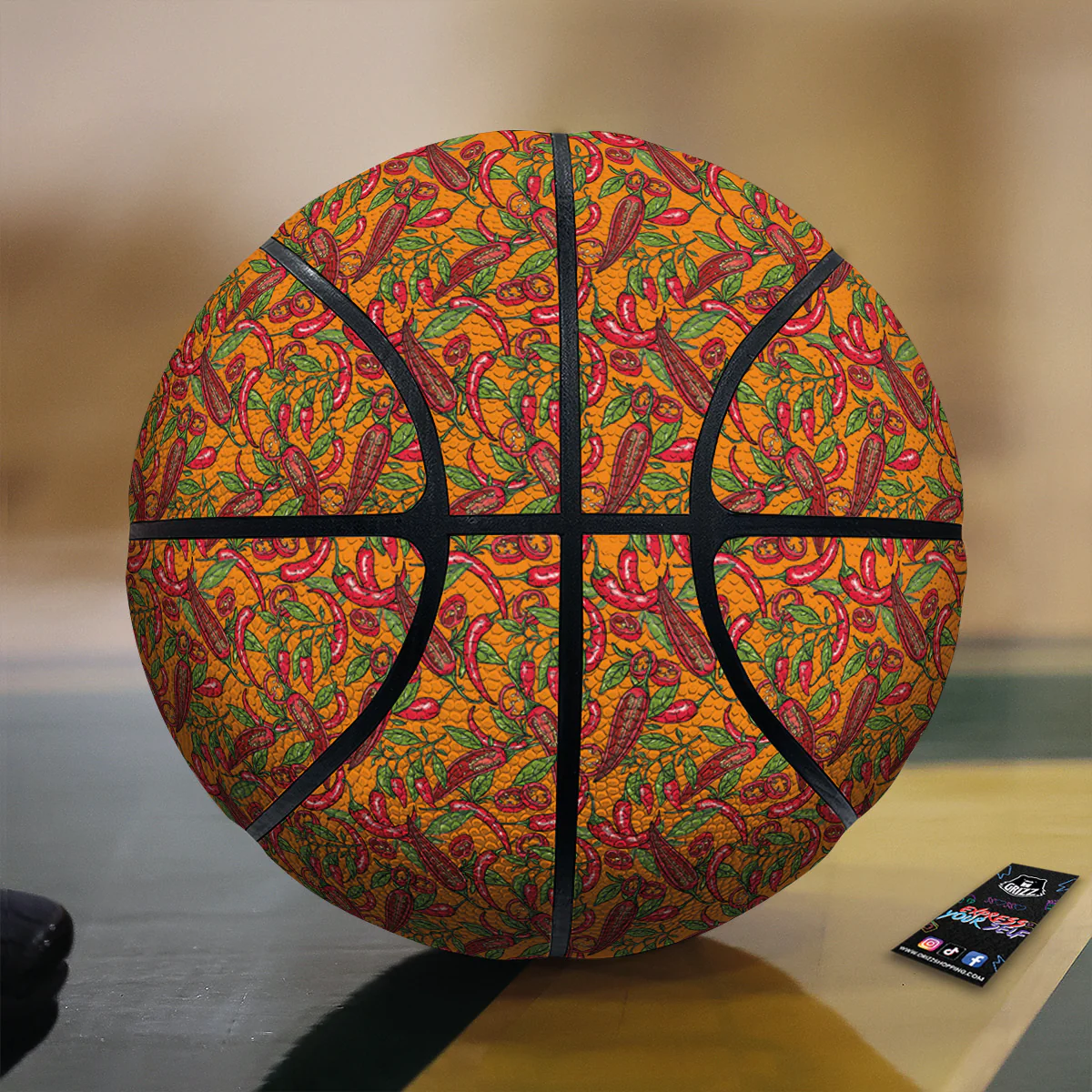 Chili Peppers Colorful Print Pattern Basketball