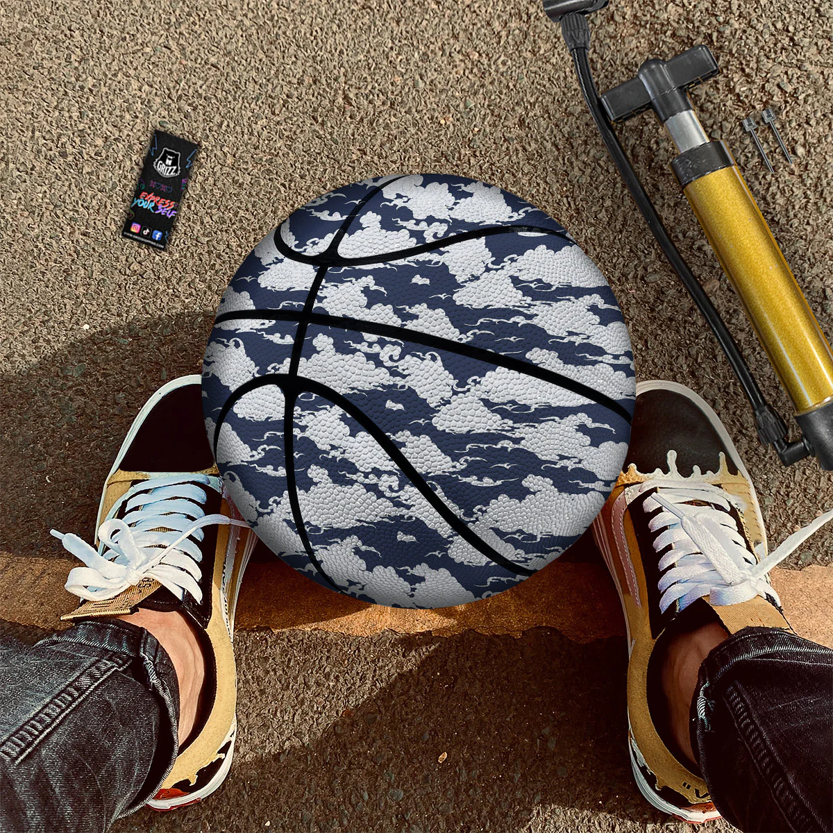 Chinese Cloud Print Pattern Basketball - Image 3