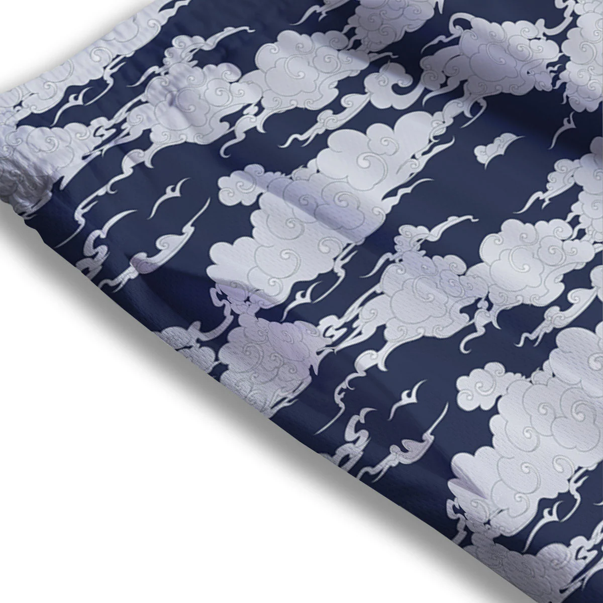 Chinese Cloud Print Pattern Mesh Shorts - Image 3