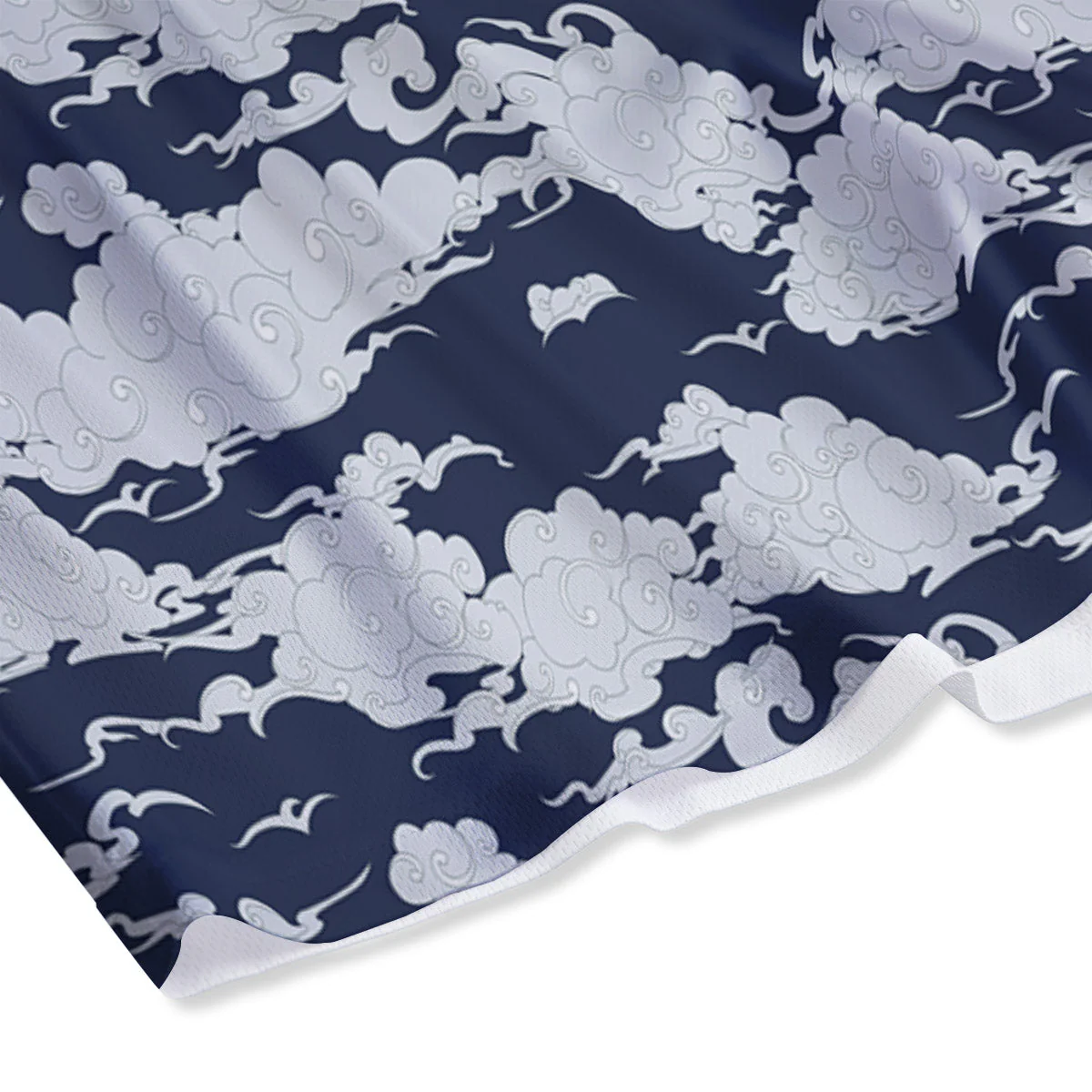 Chinese Cloud Print Pattern Mesh Shorts - Image 4