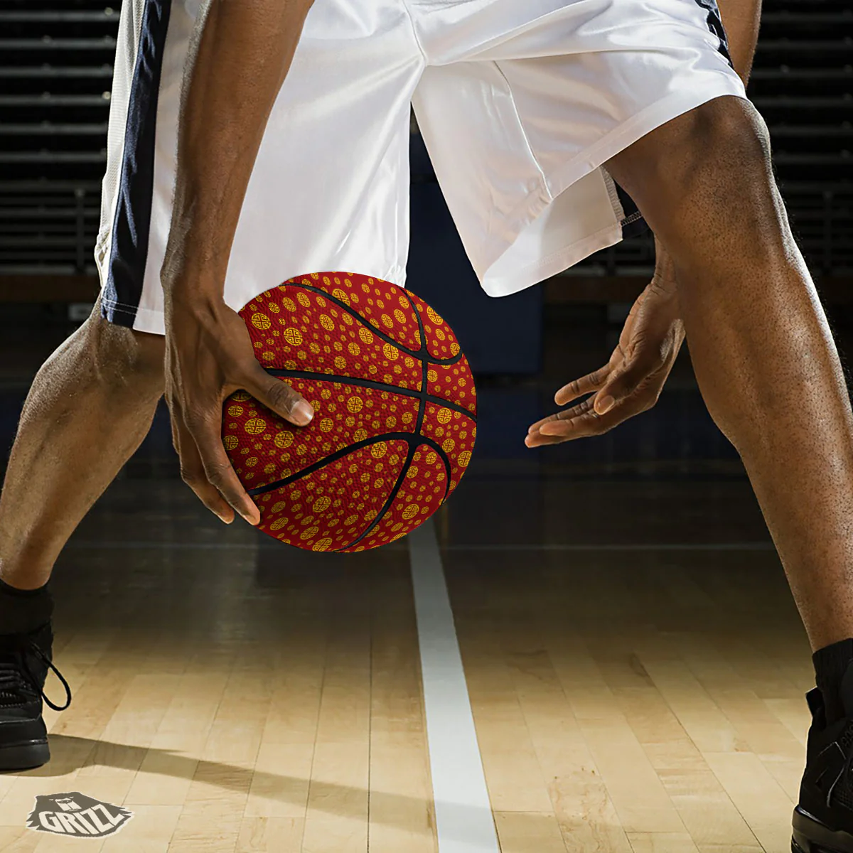 Chinese Gold Print Pattern Basketball - Image 3