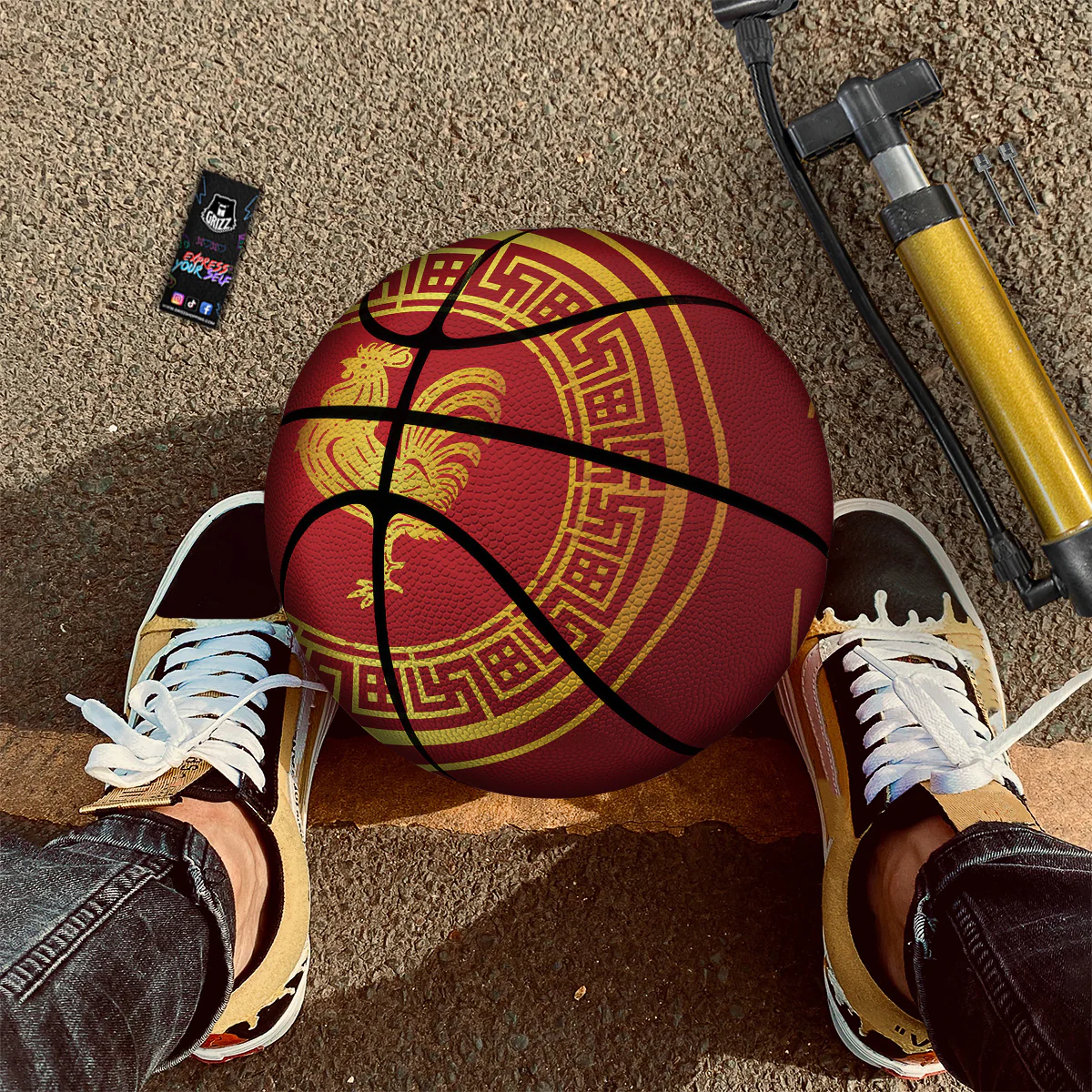Chinese New Year Rooster Print Basketball - Image 3