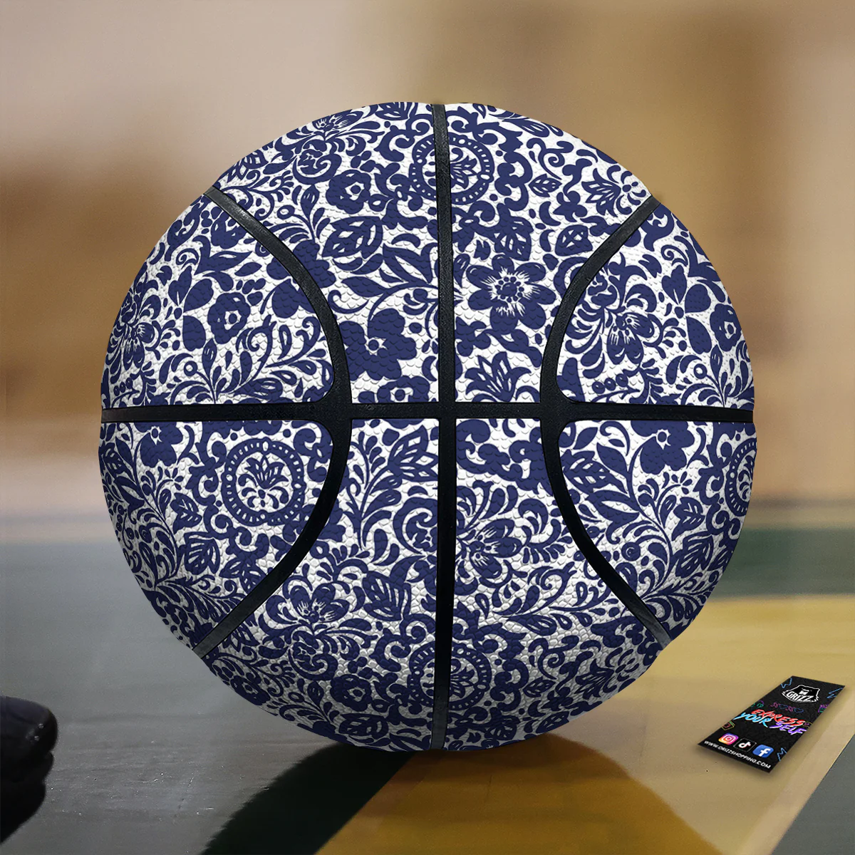 Chintz Floral Print Pattern Basketball