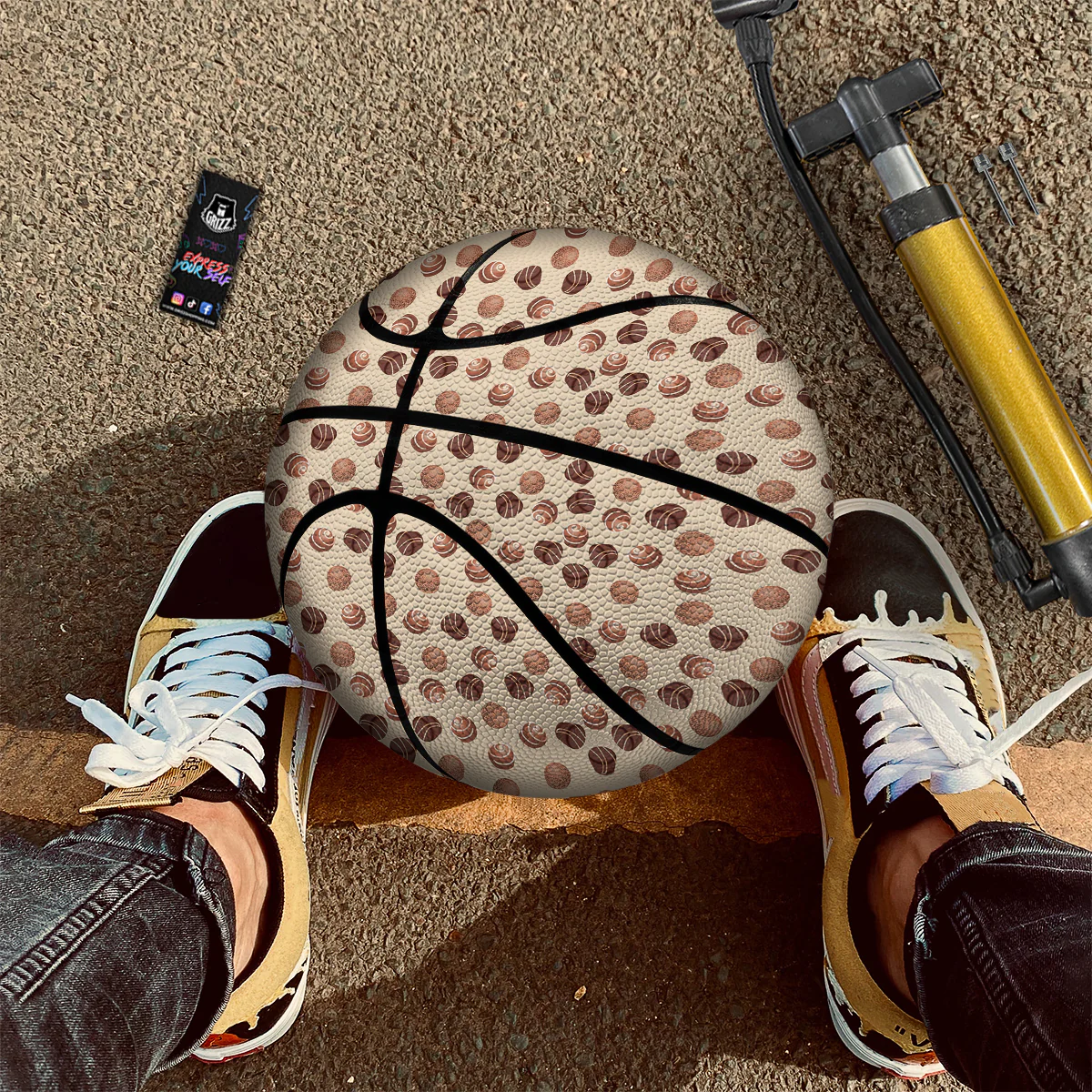 Chocolate Candy Print Pattern Basketball - Image 2