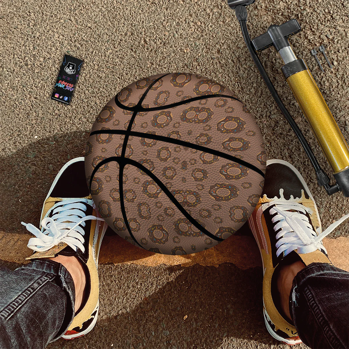Chocolate Donuts Print Pattern Basketball - Image 3