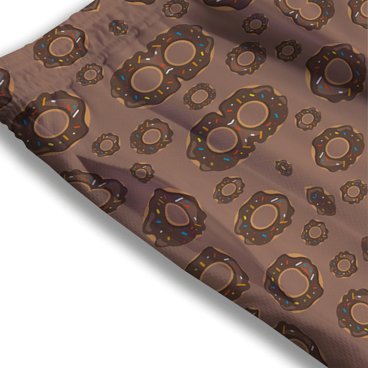 Chocolate Donuts Print Pattern Mesh Shorts - Image 3