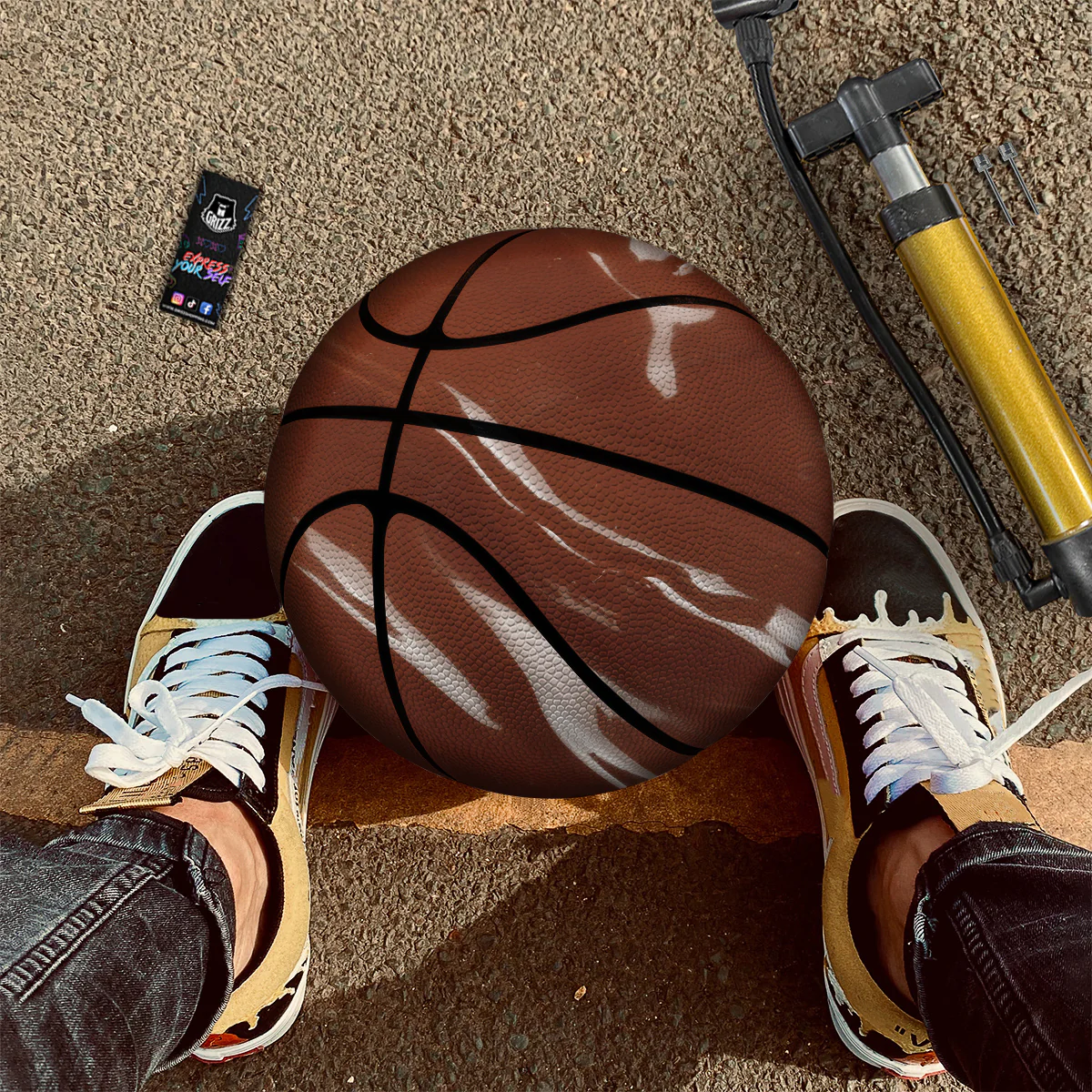 Chocolate Texture Print Basketball - Image 2