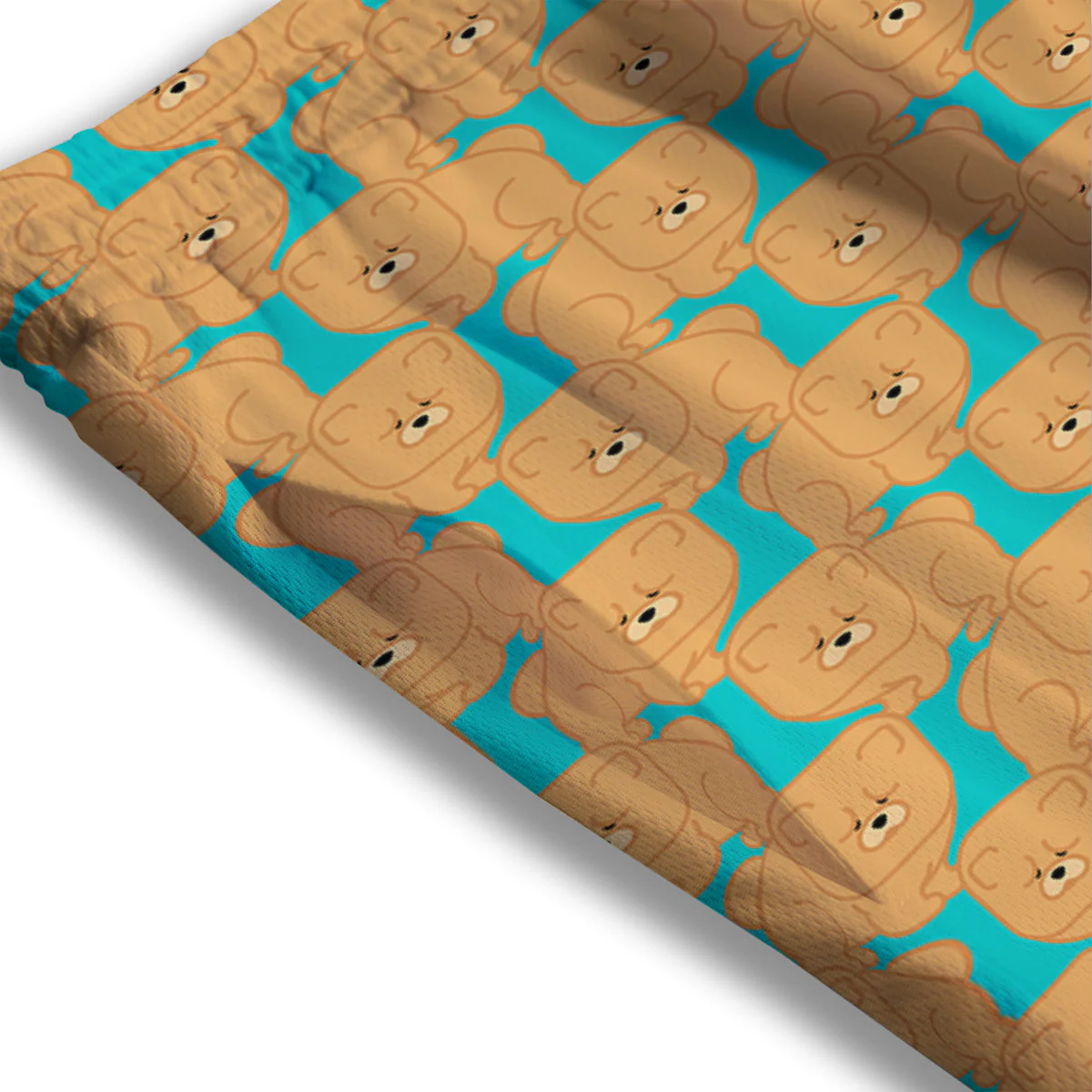 Chow chow And Blue Print Pattern Mesh Shorts - Image 3