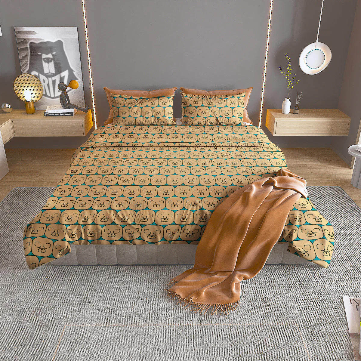 Chow chow Face Print Pattern Duvet Cover Bedding Set