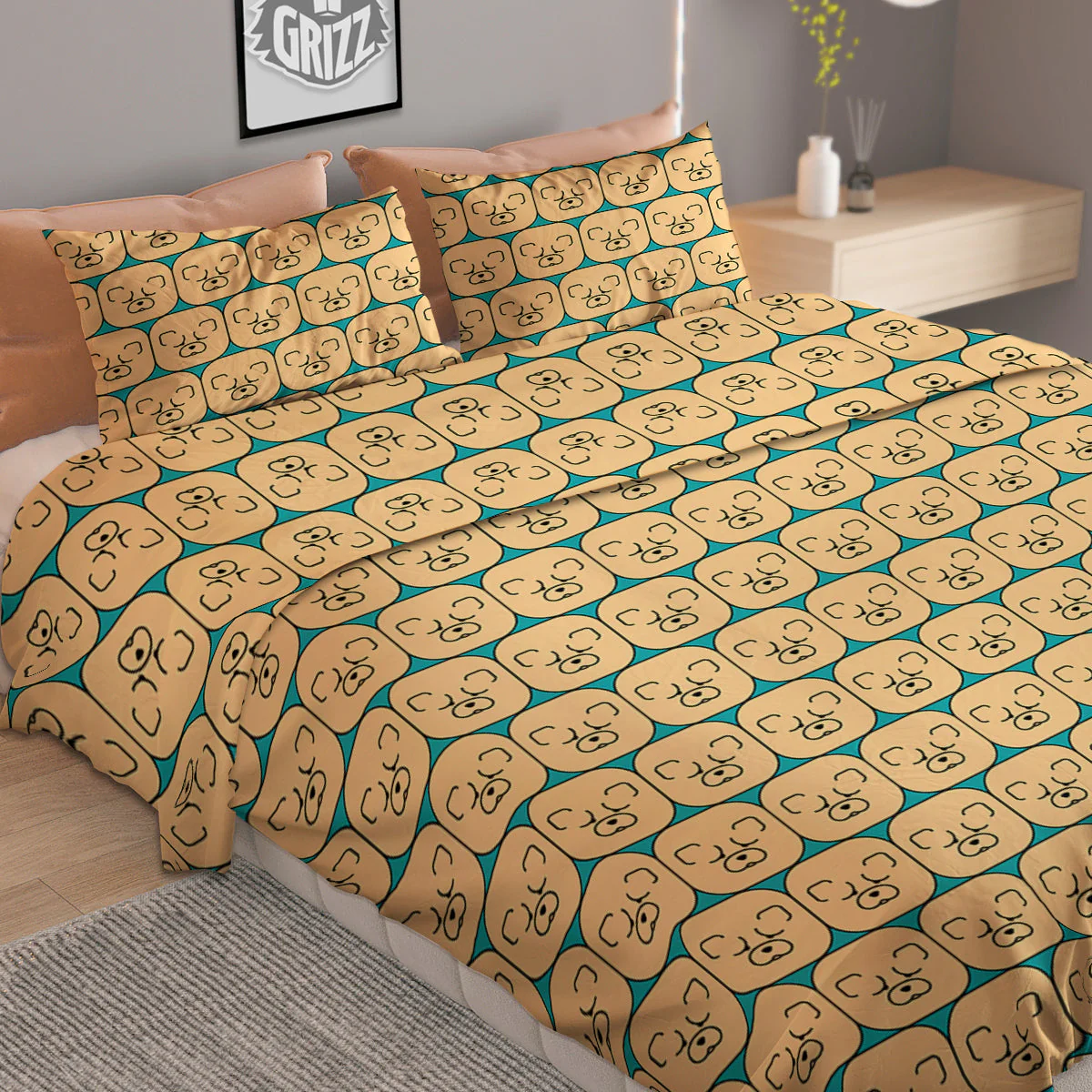 Chow chow Face Print Pattern Duvet Cover Bedding Set - Image 2