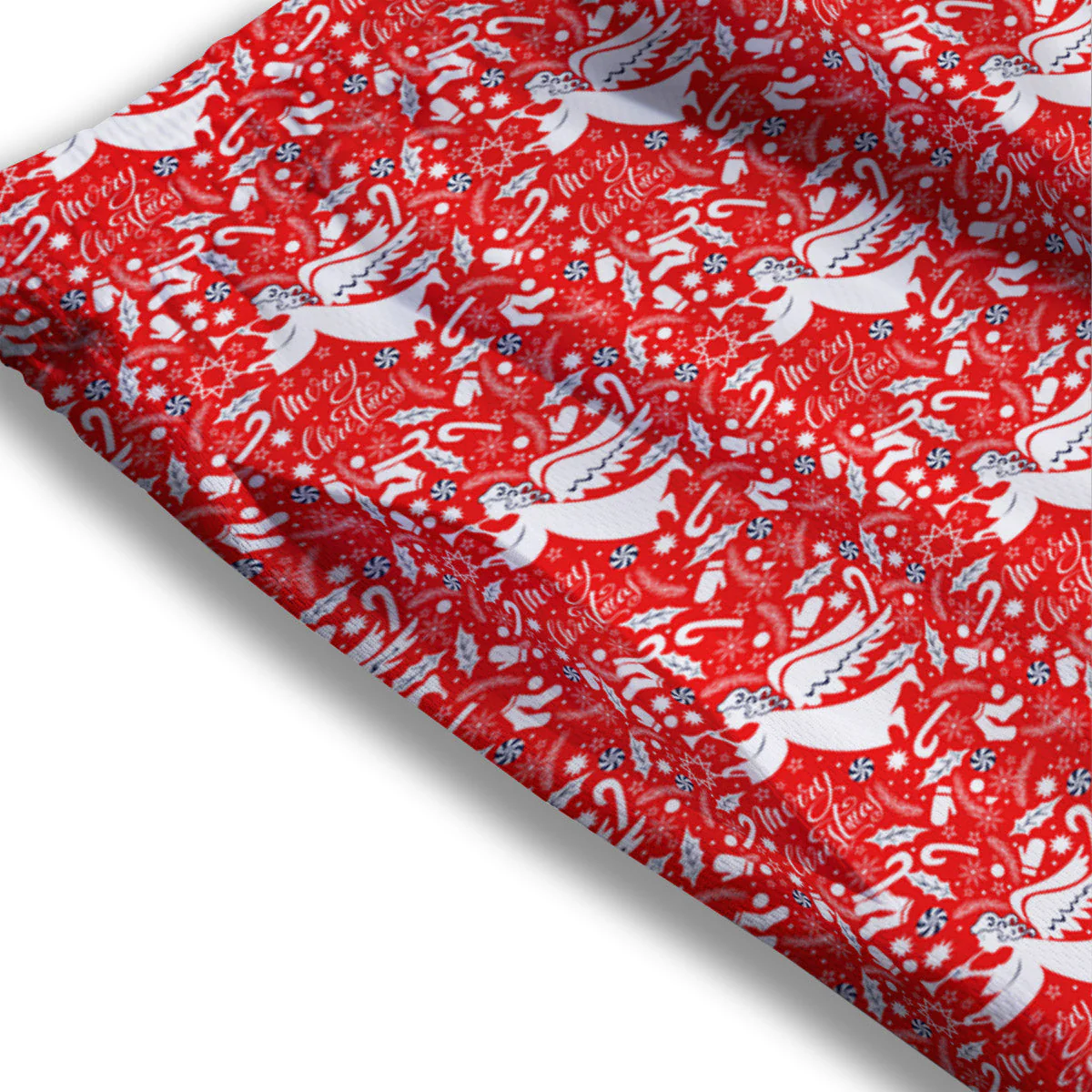 Christmas Angel Print Pattern Mesh Shorts - Image 3
