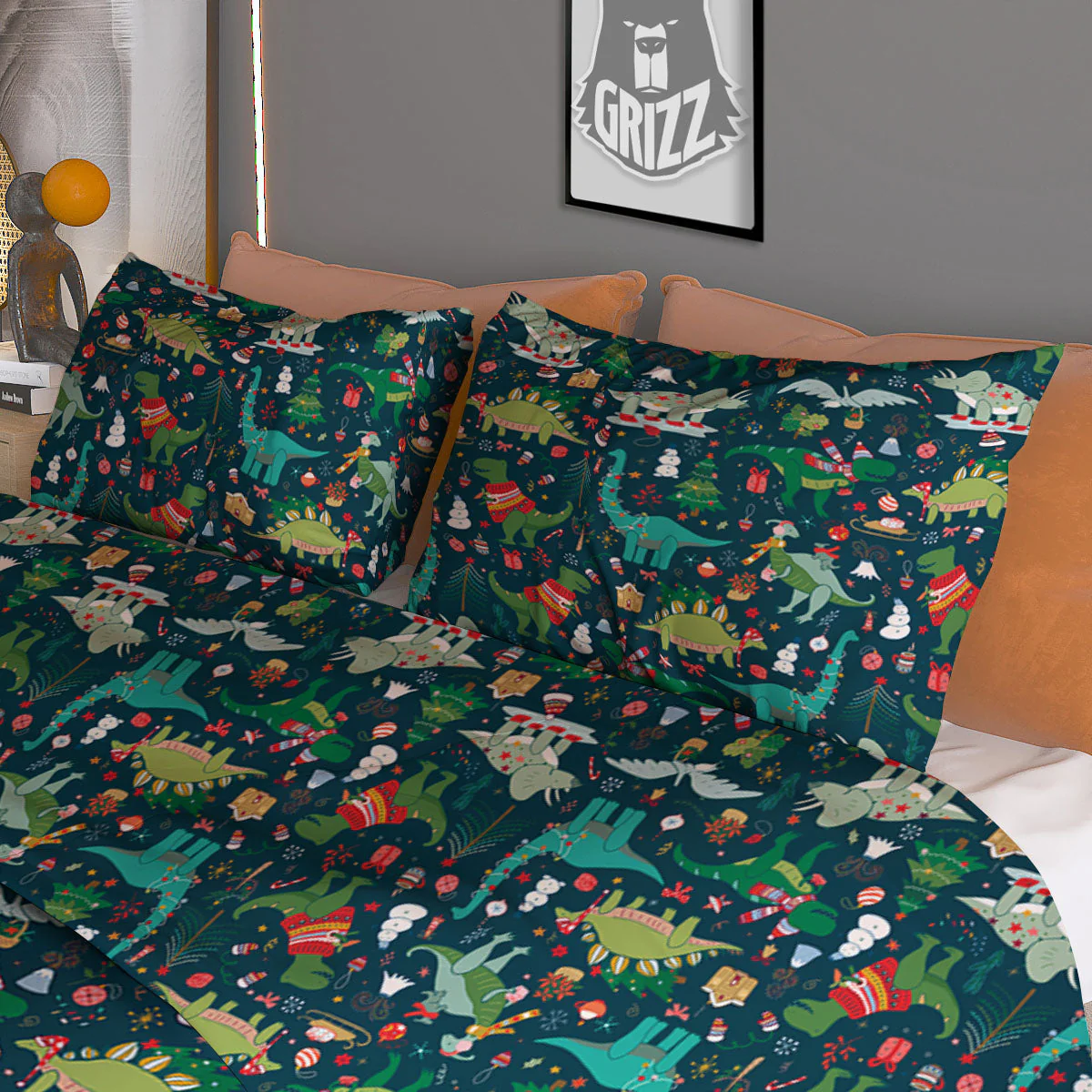 Christmas Animals Fun Print Pattern Duvet Cover Bedding Set - Image 3
