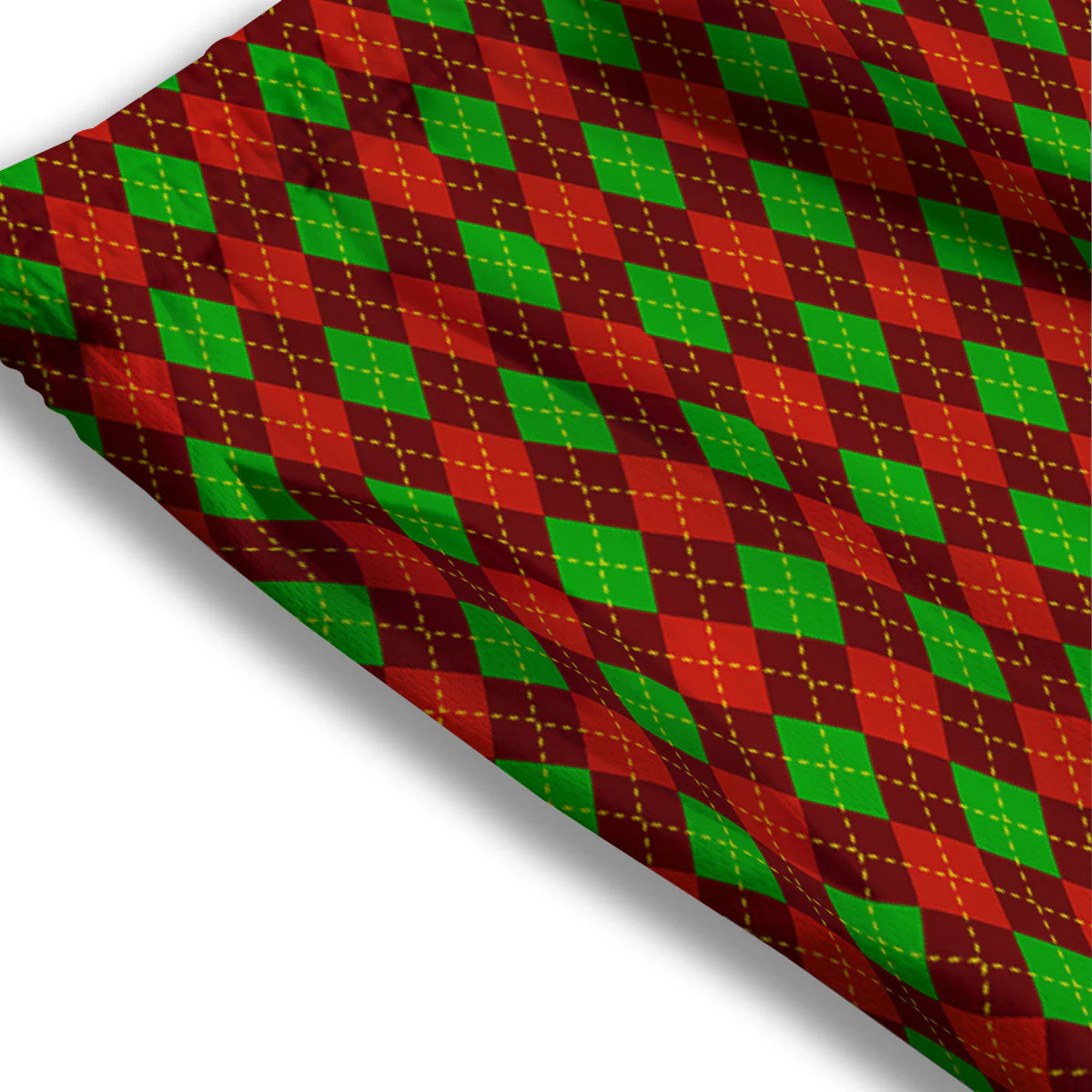 Christmas Argyle Red And Green Print Mesh Shorts - Image 3