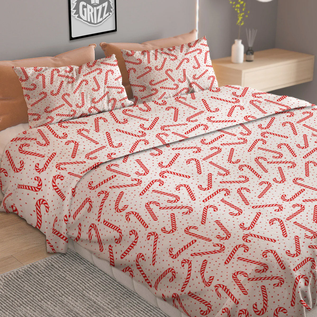 Christmas Candy Print Pattern Duvet Cover Bedding Set - Image 2