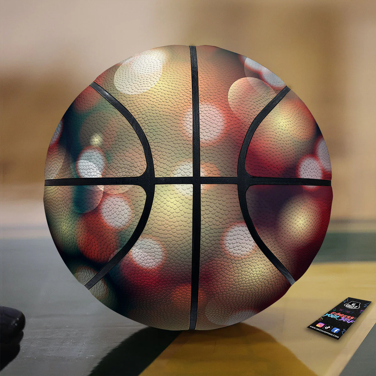 Christmas Defocused Lights Print Basketball
