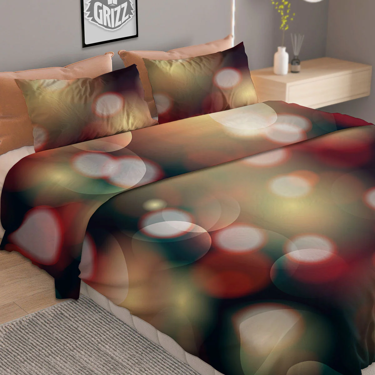 Christmas Defocused Lights Print Duvet Cover Bedding Set - Image 2