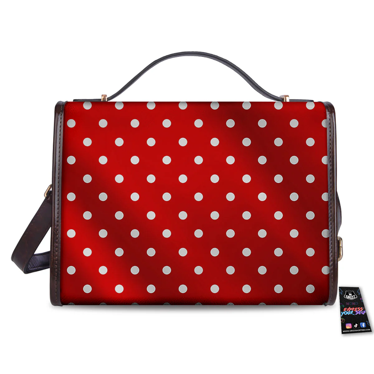 Christmas Dots White And Red Print Women's Satchel Bag - Image 2