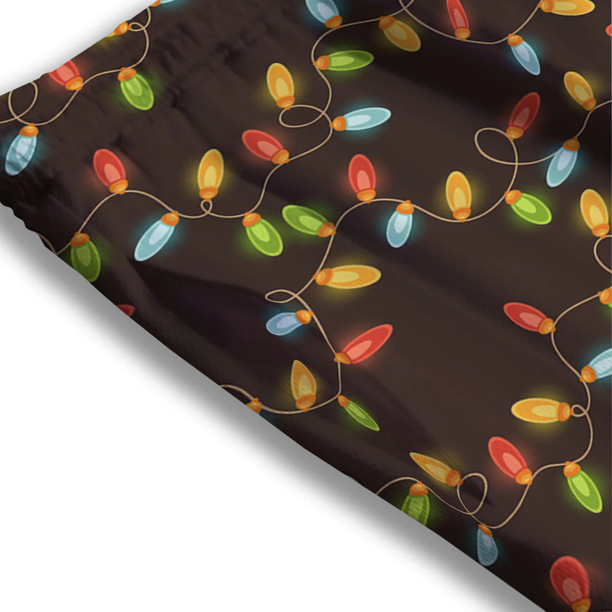 Christmas Lights Print Pattern Mesh Shorts - Image 3