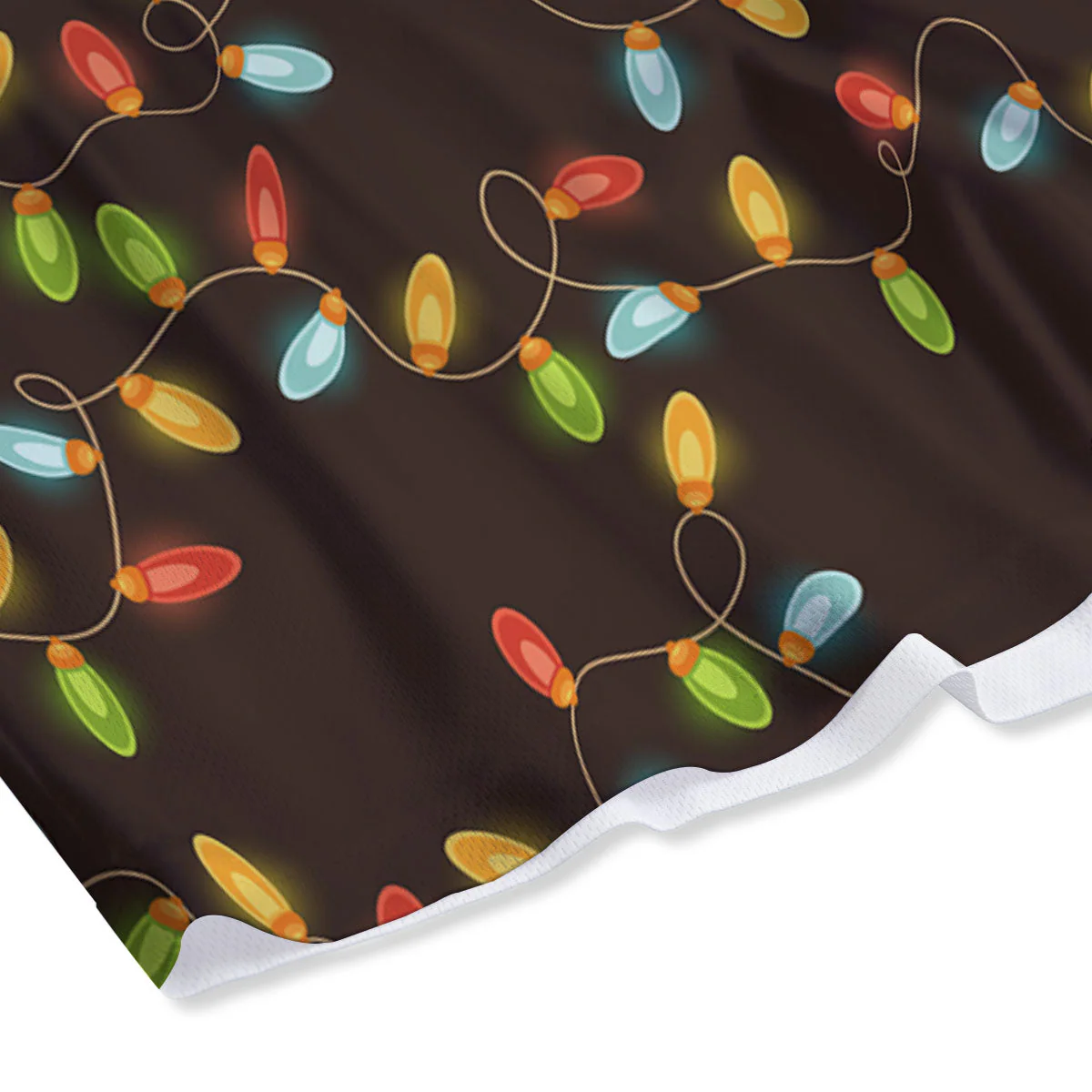 Christmas Lights Print Pattern Mesh Shorts - Image 4
