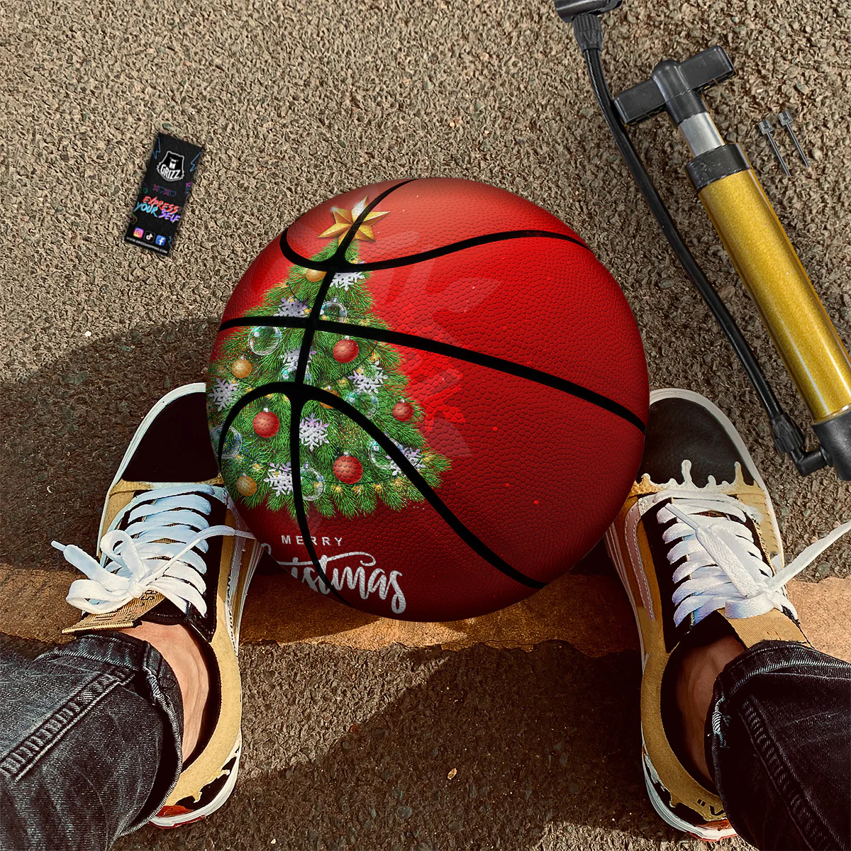 Christmas Tree Print Basketball - Image 2