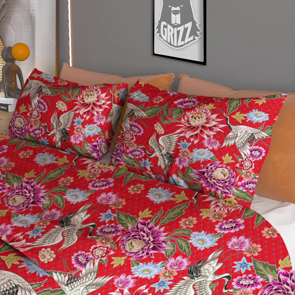 Chrysanthemum Art Print Pattern Duvet Cover Bedding Set - Image 3