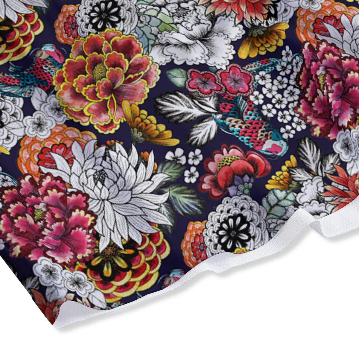 Chrysanthemum Japanese Print Pattern Mesh Shorts - Image 4