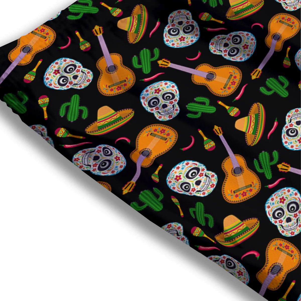 Cinco de Mayo Cartoon Print Pattern Mesh Shorts - Image 3