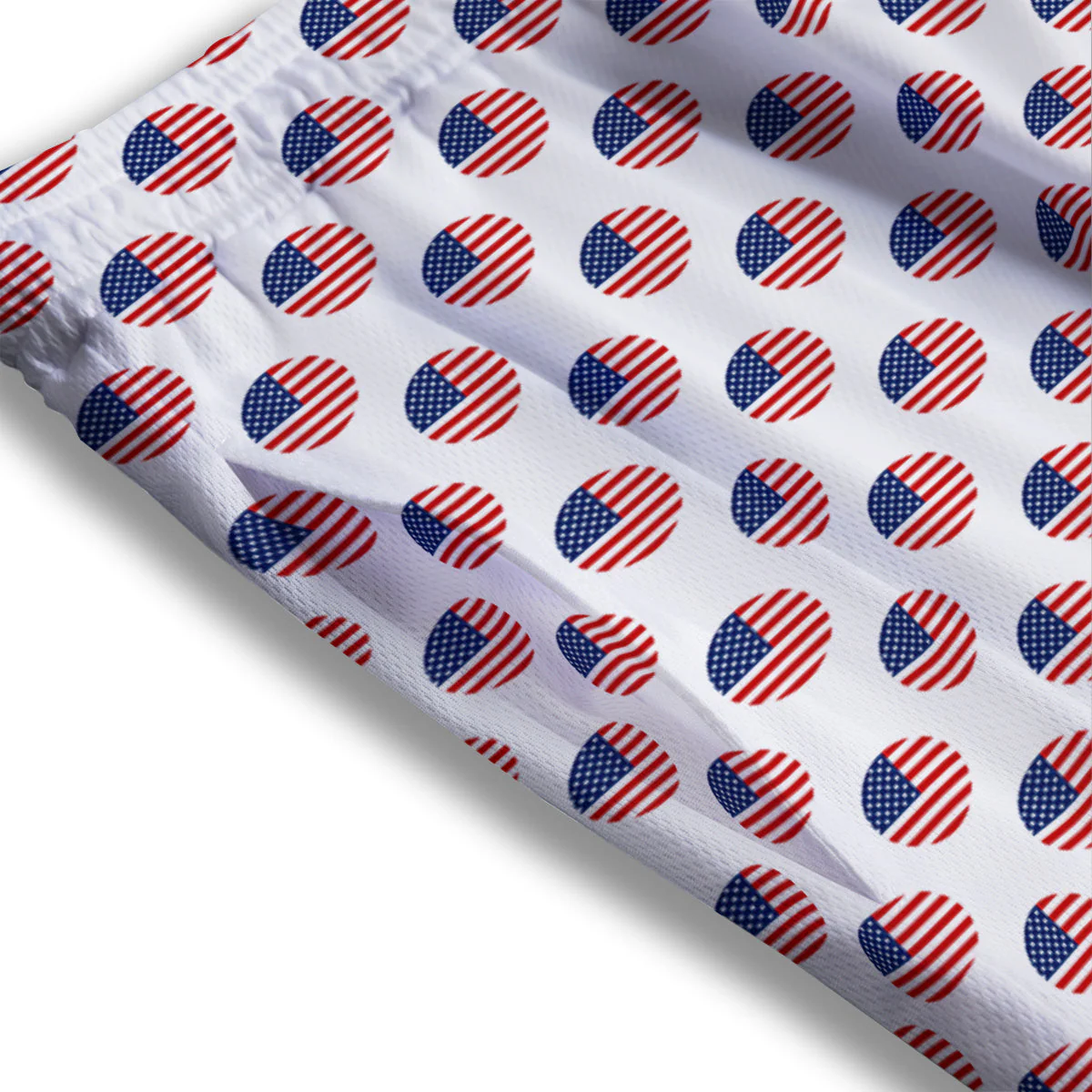 Circle Flag American Print Pattern Mesh Shorts - Image 3