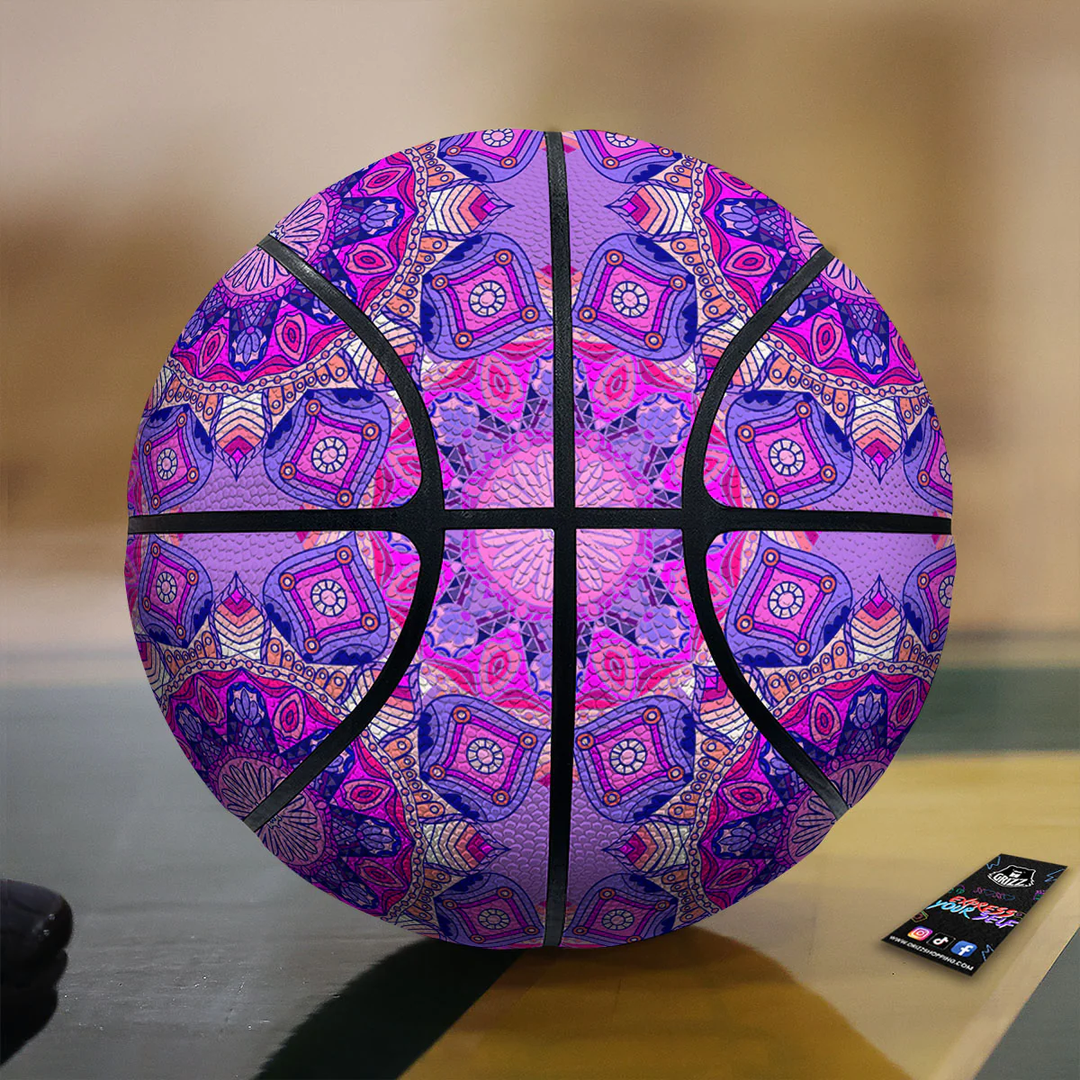 Circle Mandala Purple Print Basketball