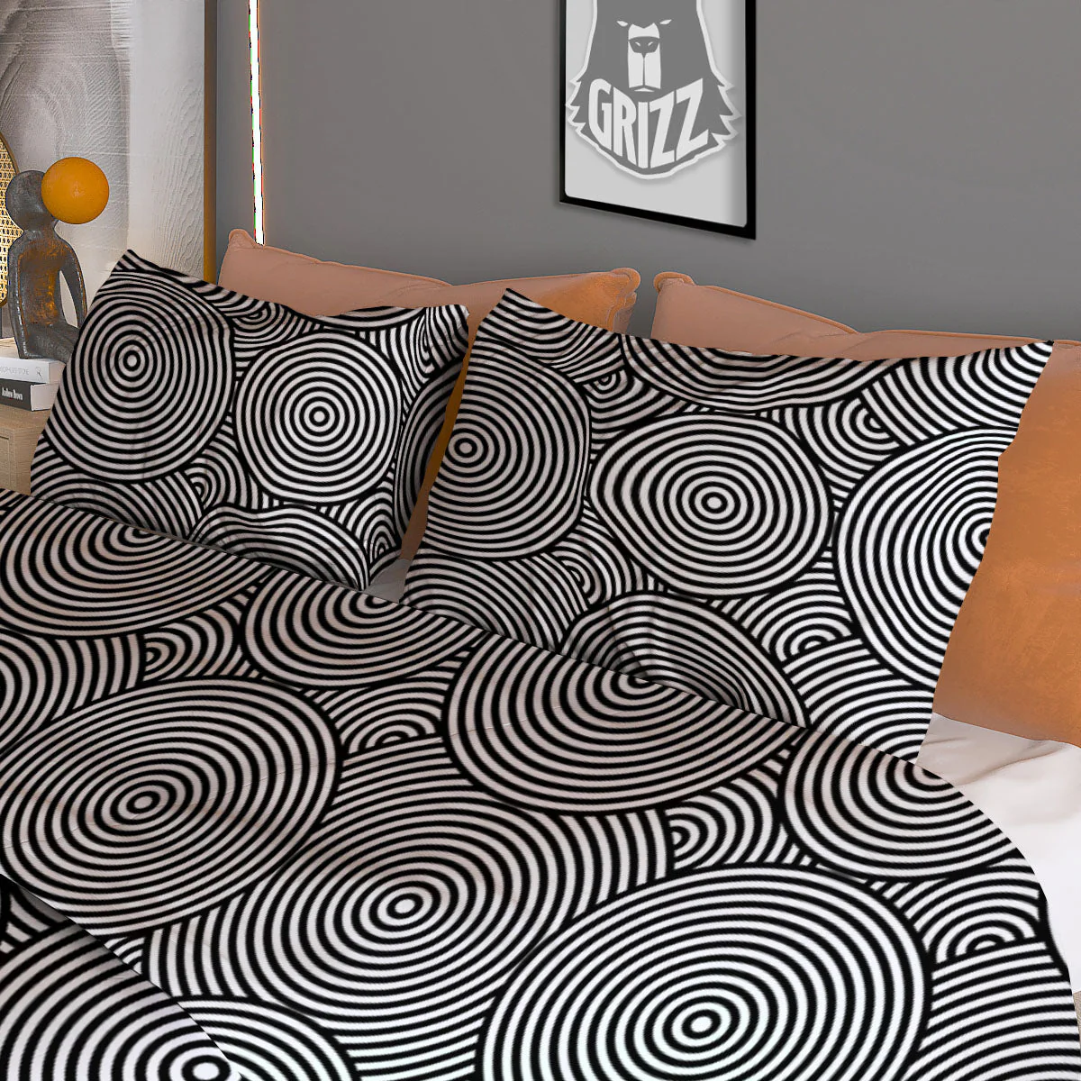 Circle Psychedelic Print Pattern Duvet Cover Bedding Set - Image 3