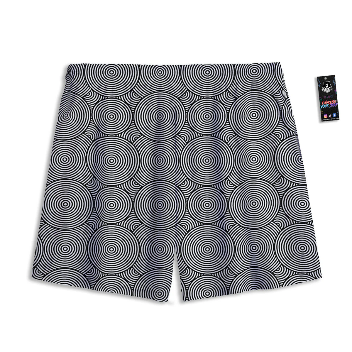 Circle Psychedelic Print Pattern Mesh Shorts - Image 2