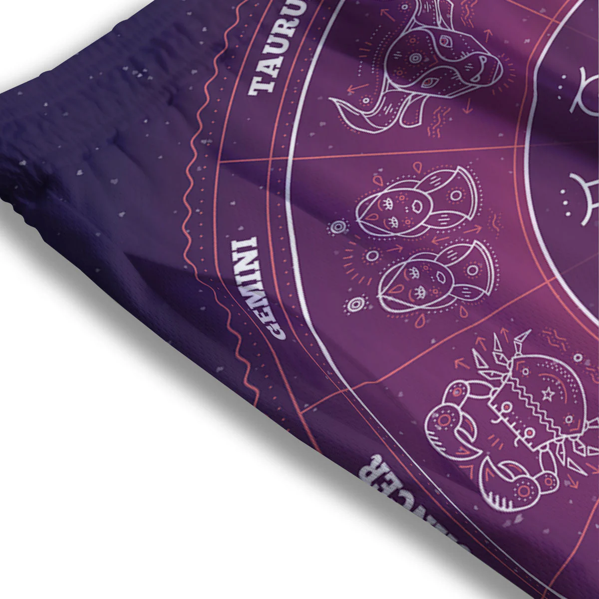 Circle Zodiac Symbols Print Mesh Shorts - Image 3