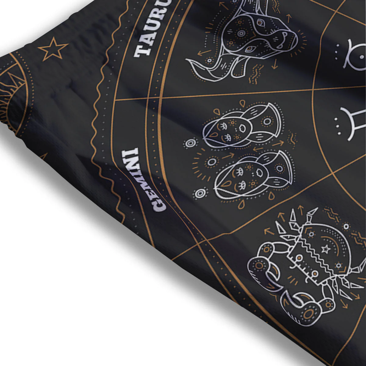 Circle Zodiac Vintage Print Mesh Shorts - Image 3