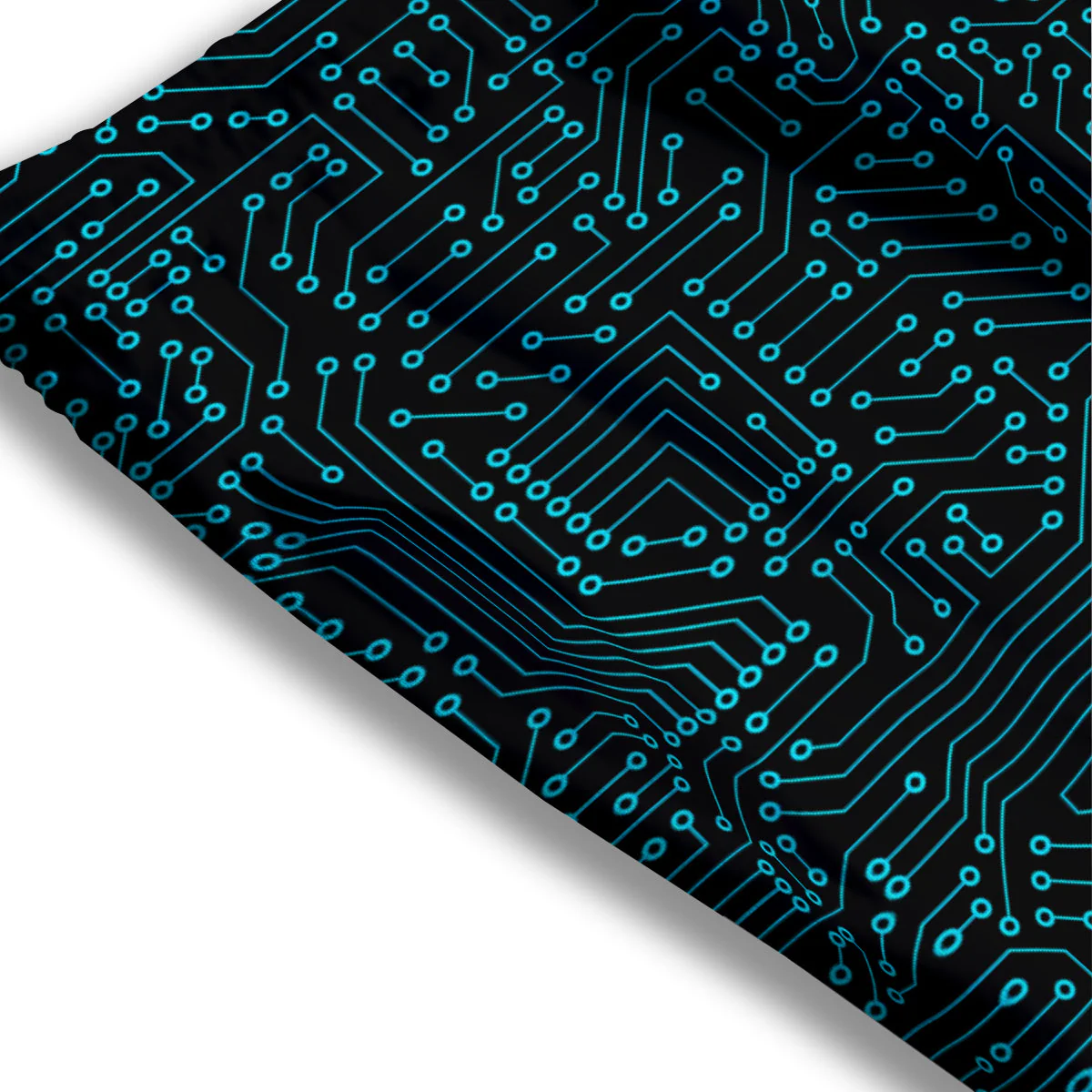 Circuit Black Blue Print Pattern Mesh Shorts - Image 3
