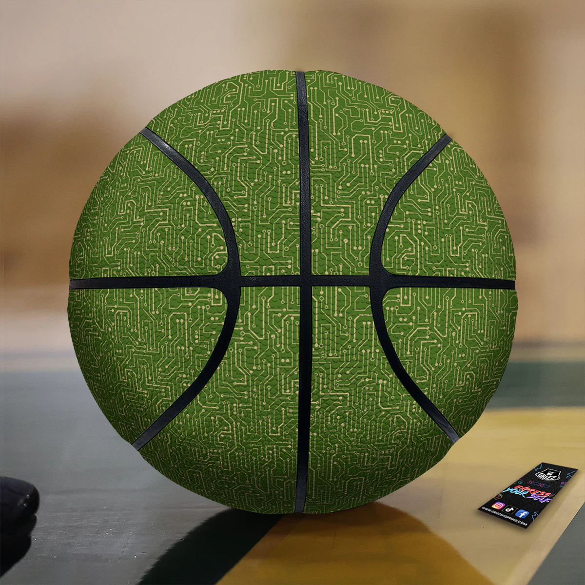 Circuit Green Print Pattern Basketball