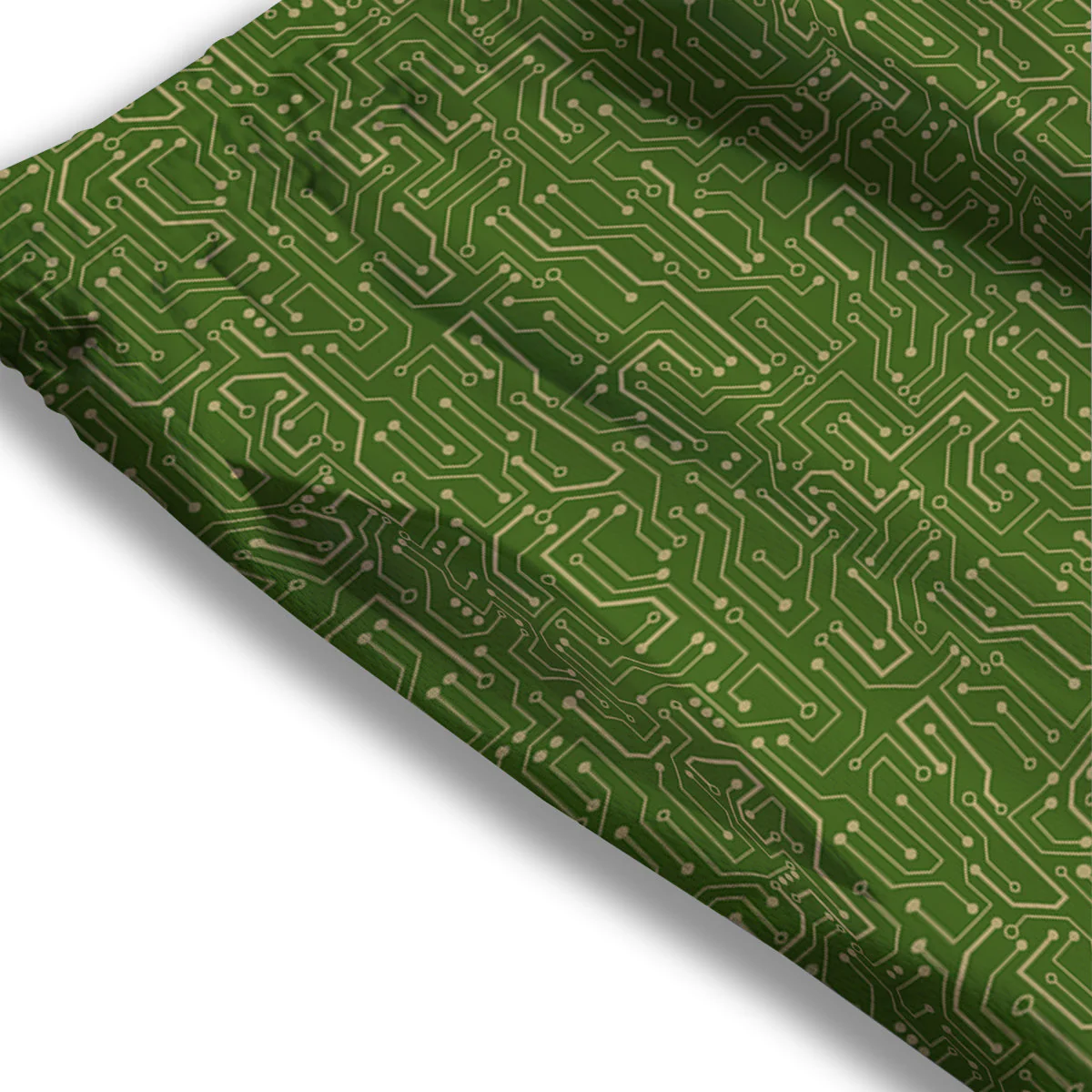 Circuit Green Print Pattern Mesh Shorts - Image 3