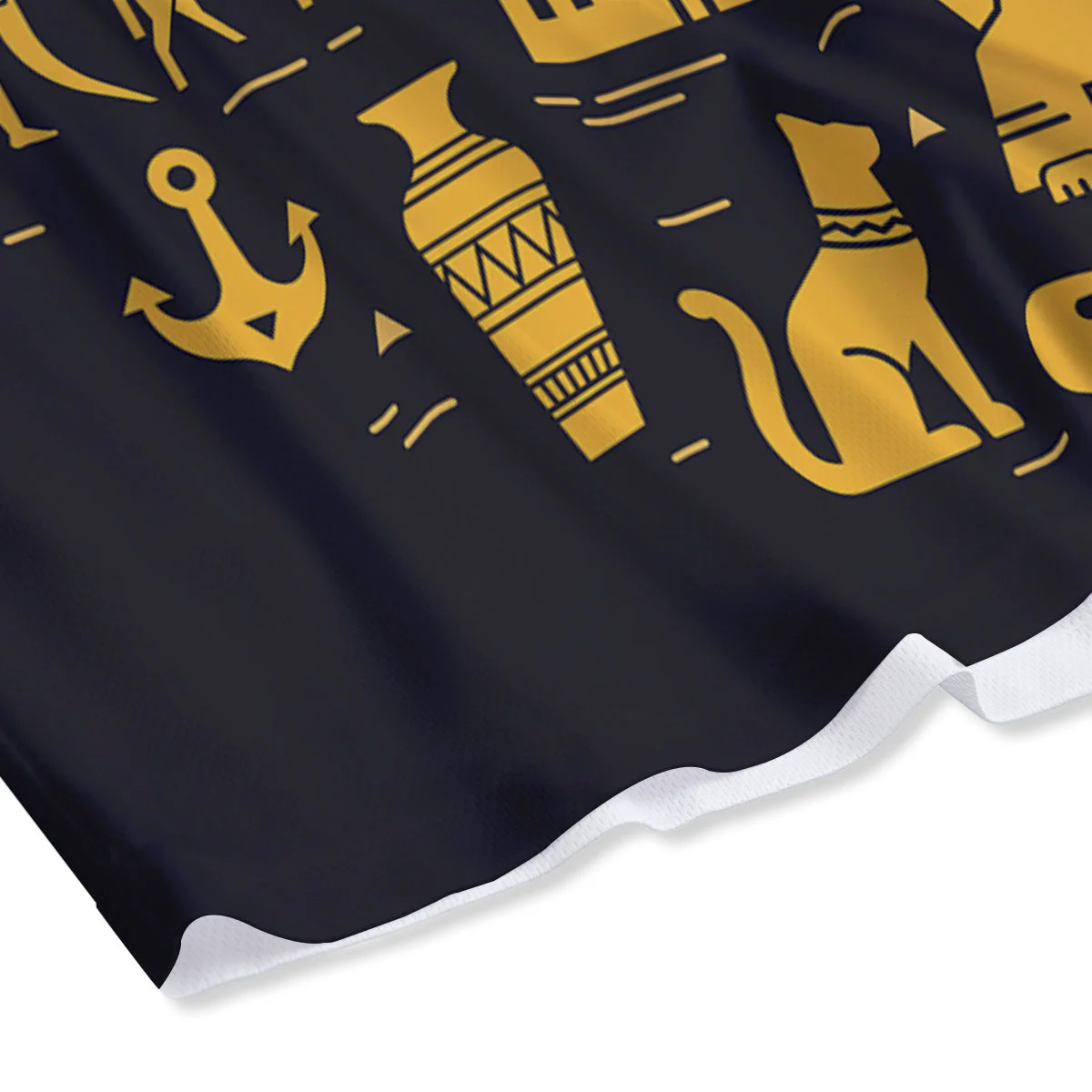 Circular Symbols Of Egypt Print Mesh Shorts - Image 4