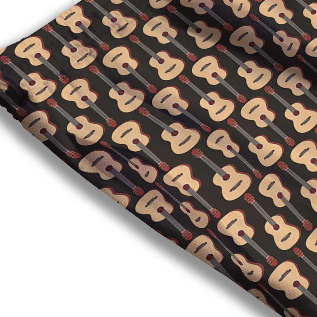 Classic Guitar Print Pattern Mesh Shorts - Image 3