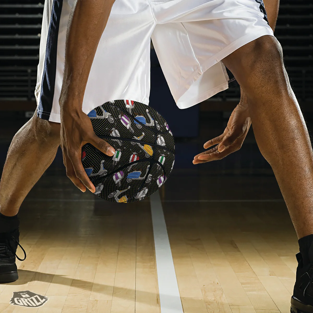 Classic Scooters Print Pattern Basketball - Image 3