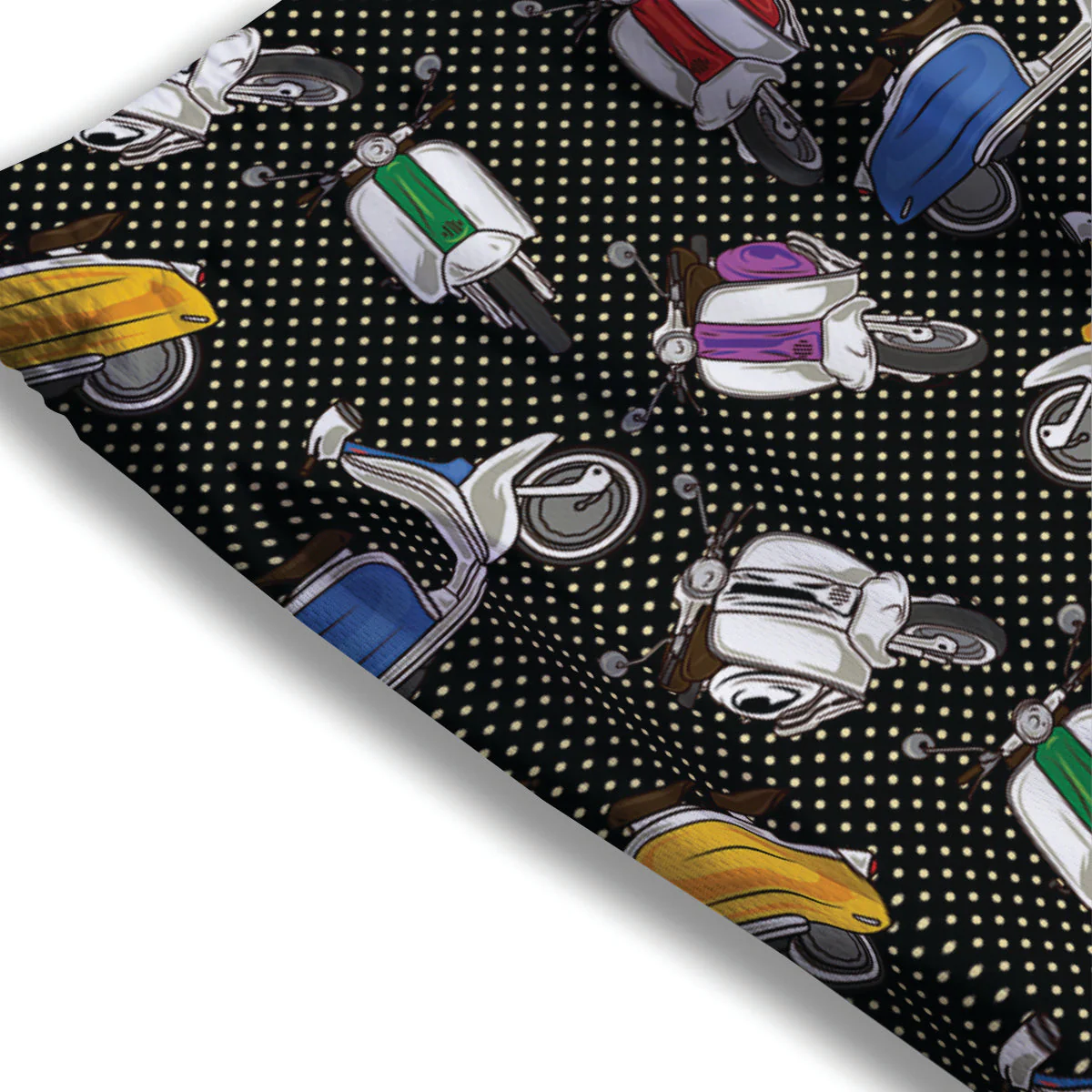 Classic Scooters Print Pattern Mesh Shorts - Image 3