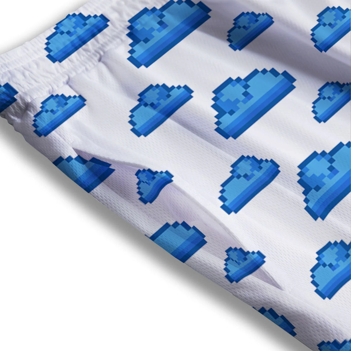 Cloud Pixel Print Pattern Mesh Shorts - Image 3