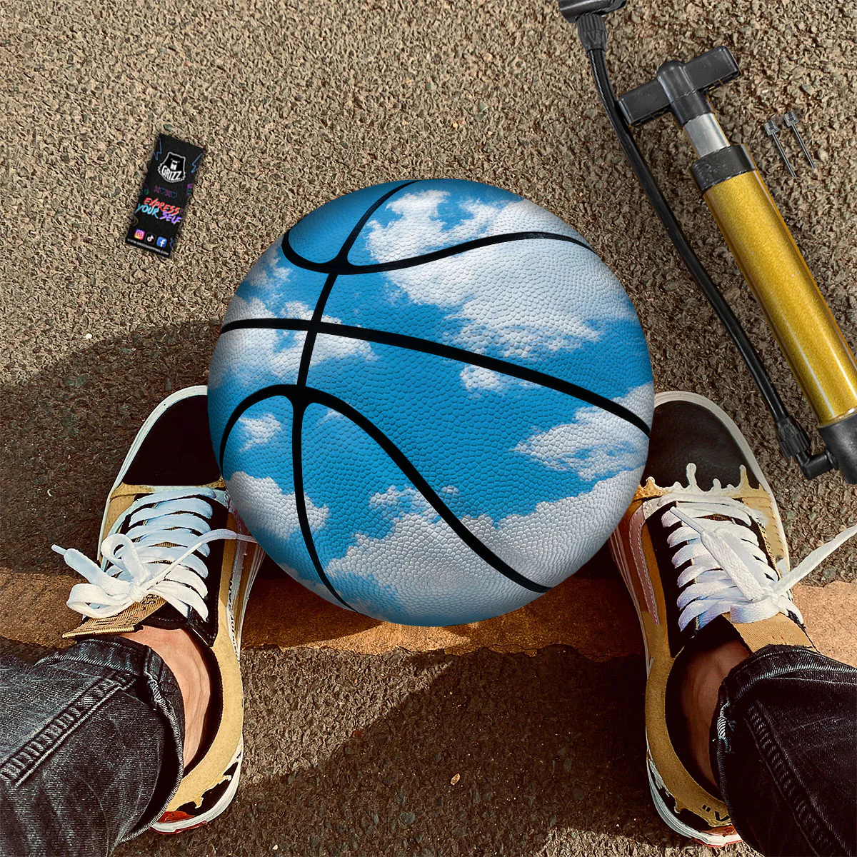 Cloud Sky Print Basketball - Image 2