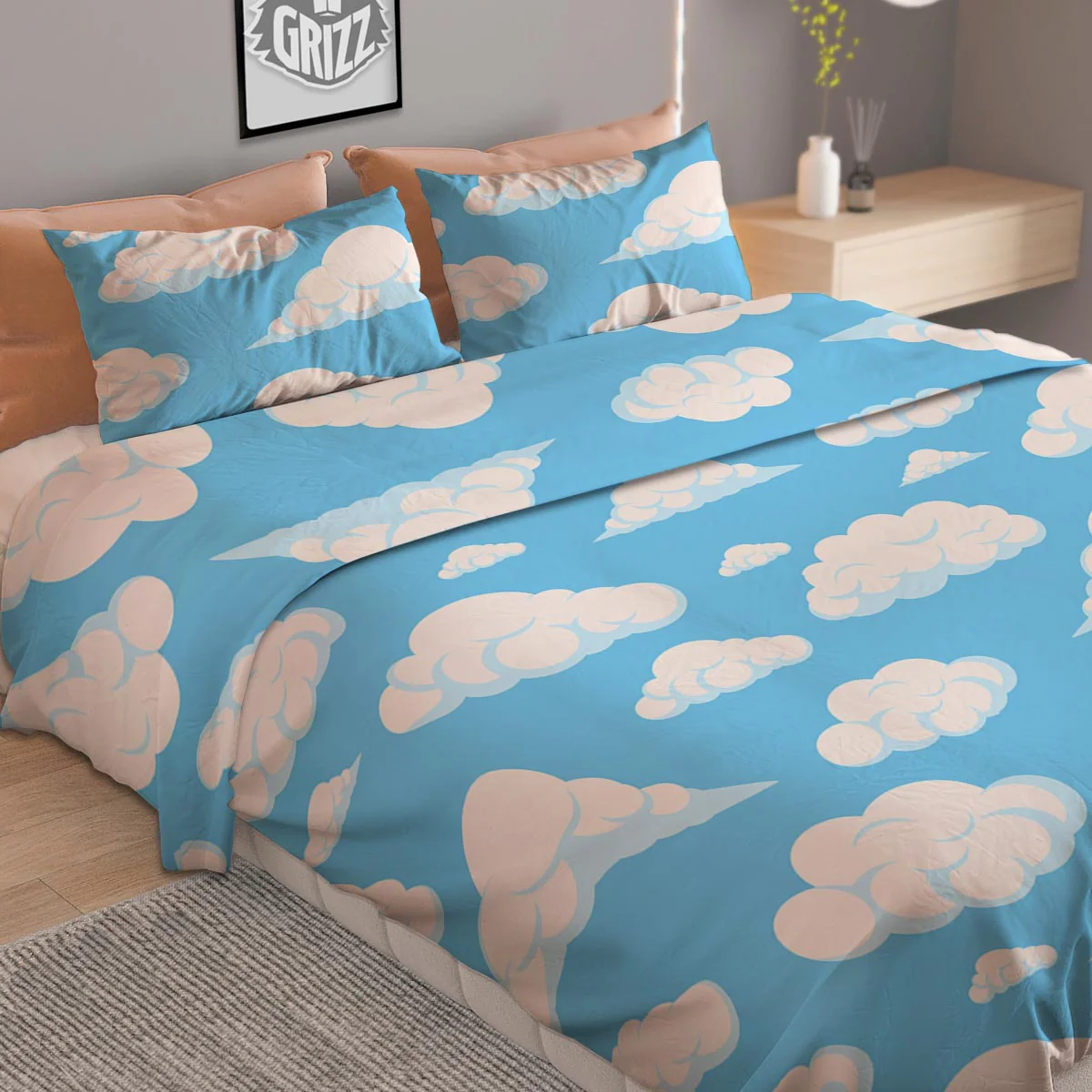 Cloud Sky Print Pattern Duvet Cover Bedding Set - Image 2