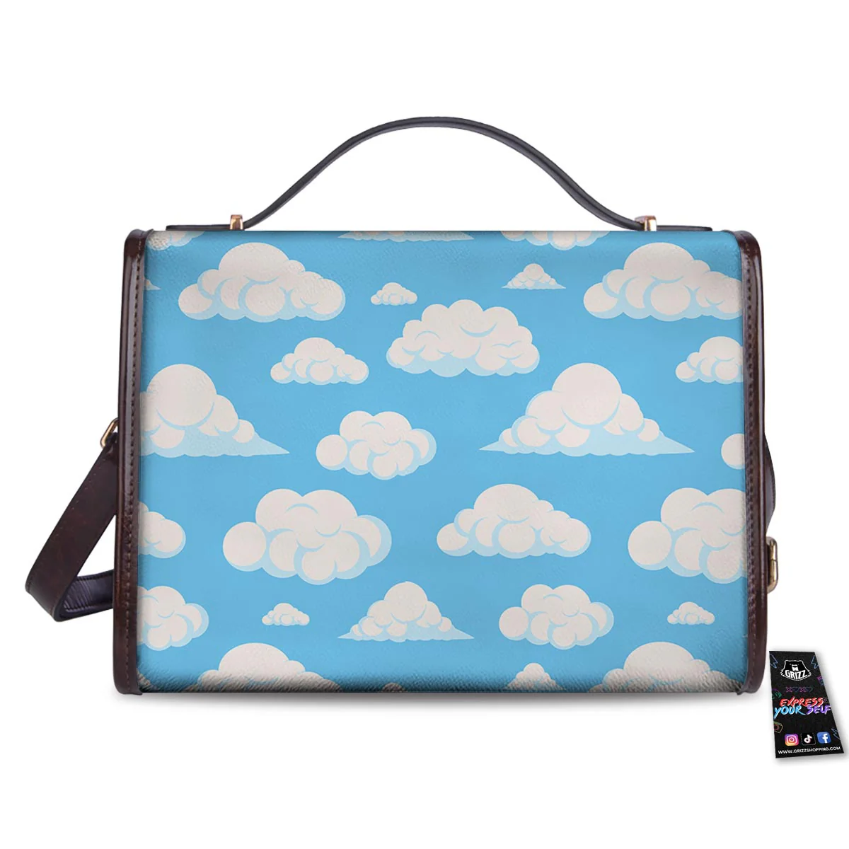 Cloud Sky Print Pattern Women's Satchel Bag - Image 2